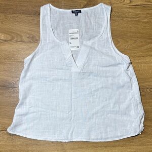 Splendid Split V-Neck Linen Blend Tank Medium NWT
